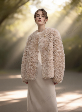 2026幻雾绒短外套女 轻奢小香风大衣空气棉菱格恒暖暮霭金冬新