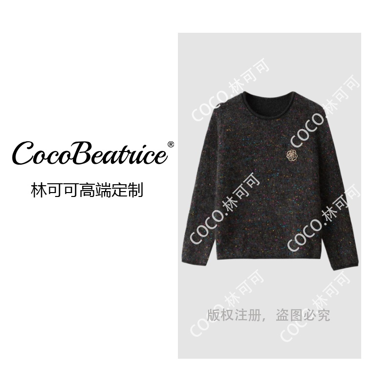 【COCO林可可】珠片混纺针织毛衣含胸针msl1094