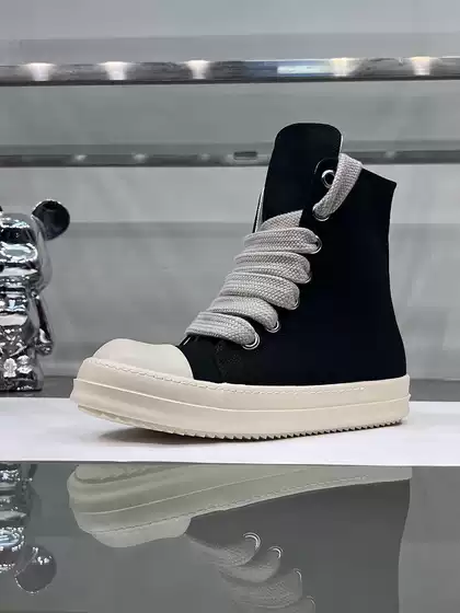 Luxury Edition! Chunky Lace RO High-Top Canvas Shoes Men's Platform Sneakers with Side Zipper Dark Aesthetic High Street Unisex Couple Skate Shoes