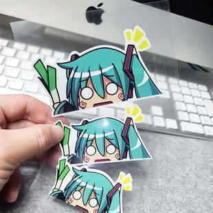 初音未来ミクHatsune Miku葱娘动漫车贴可爱二次元玻璃汽车贴纸