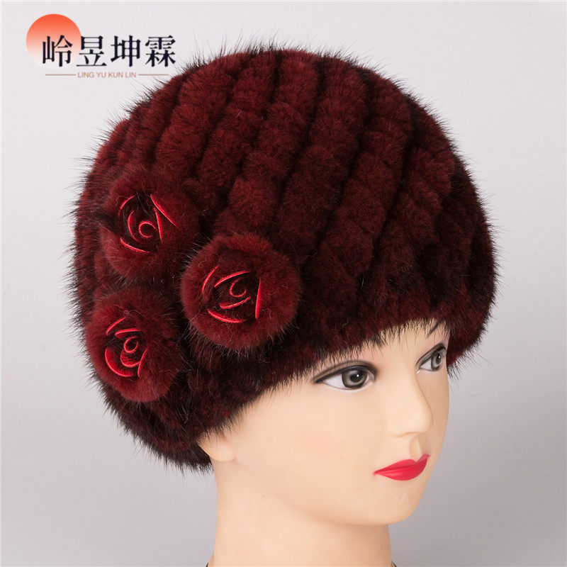 岭昱坤霖冬季妈妈帽编织菠萝帽女