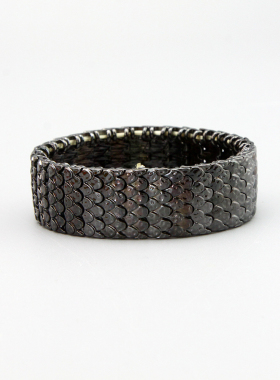 O外贸 黑色时尚弹力造型手镯孤品