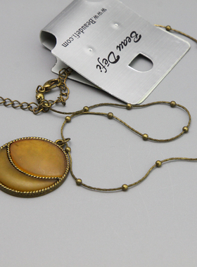 Y复古vintage中古铜简约年代项链毛衣链孤品