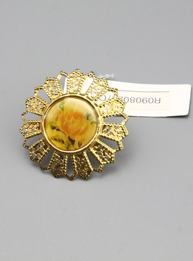 W复古vintage中古花纹夸张蕾丝戒指指环孤品