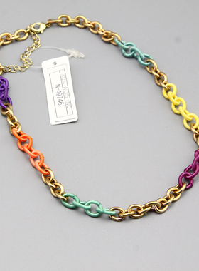 W外贸尾货摩登糖果时尚造型多巴胺短款项链孤品