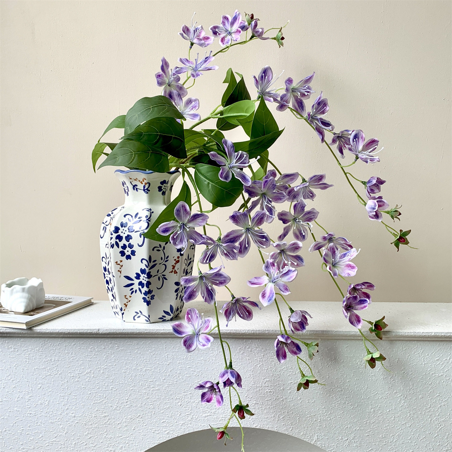 仿真花茉莉海棠花假花垂丝摆设图片