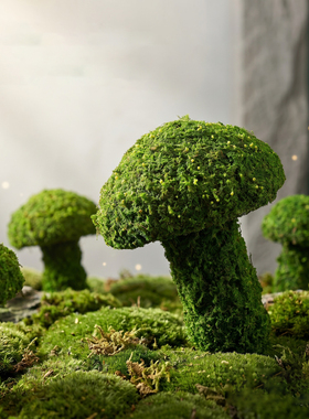 仿真手工苔藓大蘑菇摆件绿植造景