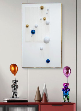 轻奢风背景墙不锈钢球组合挂饰