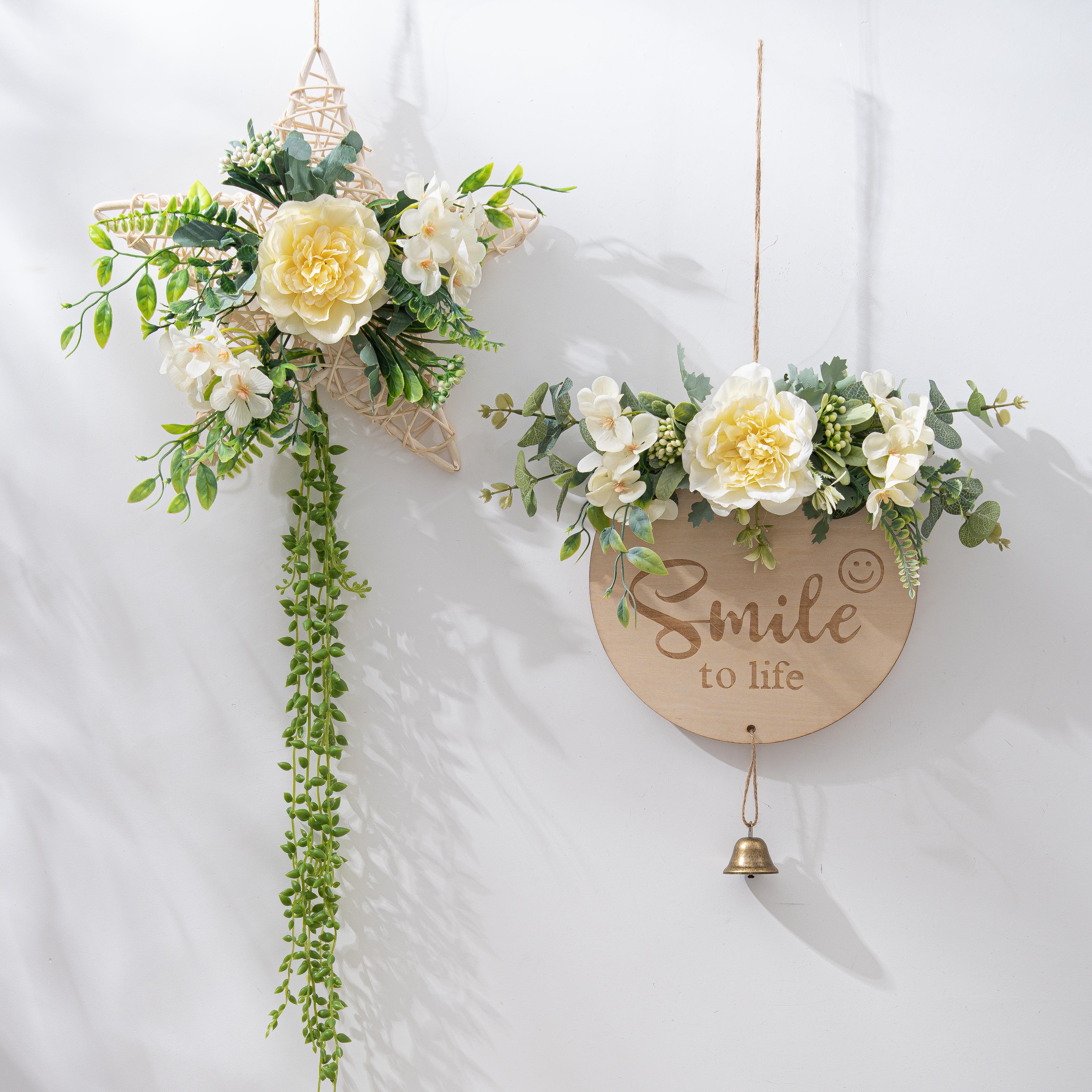 创意墙面装饰壁挂花器墙上仿真绿植挂件北欧客厅卧室遮丑挂饰花蓝