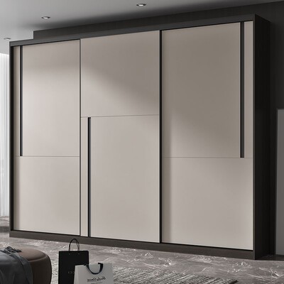 卧室衣柜推拉门主卧家用意式轻奢移门衣橱简约收纳柜子现代储物