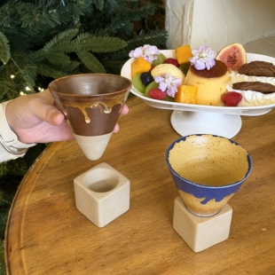 手工日式侘寂陶瓷马克杯流釉设计复古风咖啡杯茶杯创意水杯拿铁杯