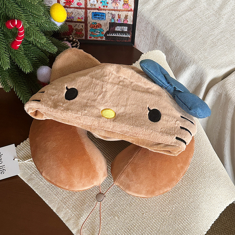 可爱卡通KT猫咪U型枕护颈枕