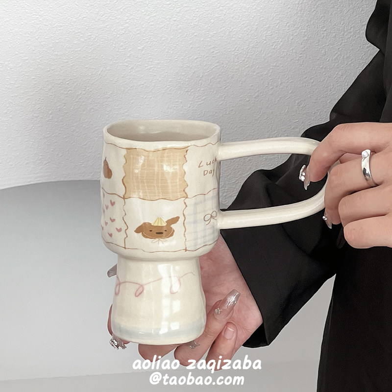 可爱小熊陶瓷杯马克杯家用办公室大容量创意咖啡杯情侣水杯牛奶杯