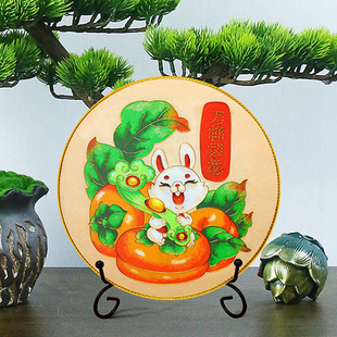 圣诞新年掐丝珐琅画摆件如意景泰蓝工艺画手工制作diy材料工具包