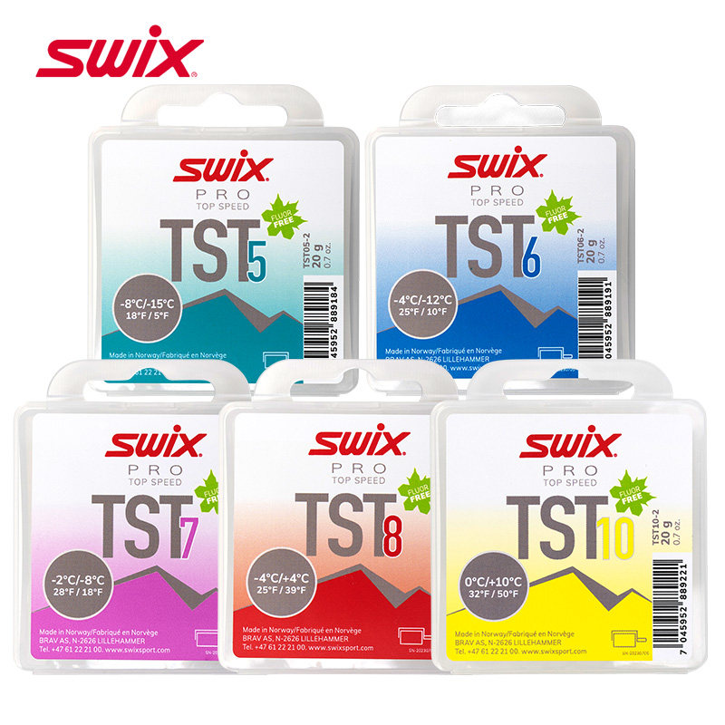 SWIX滑雪竞赛顶层蜡TST赛用固体无氟爆发蜡高山单板越野滑行蜡20g