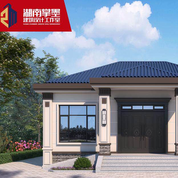 一层别墅设计图纸新农村自建房新中式风格建筑图结构图全套施工图