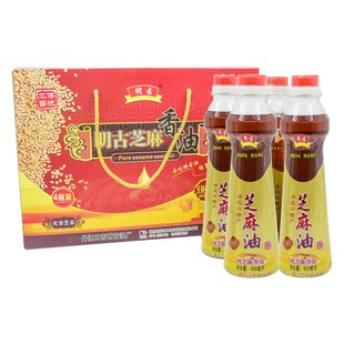 明古芝麻香油1.6L礼盒装丹江口特产火锅油碟蘸料凉拌调味油芝麻油