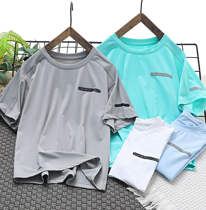 男童短袖t恤夏装 2024新款冰丝速干衣儿童中大童学生运动上衣薄款