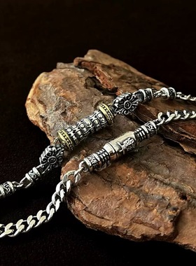 蒙客S925纯银国风道系手链项链