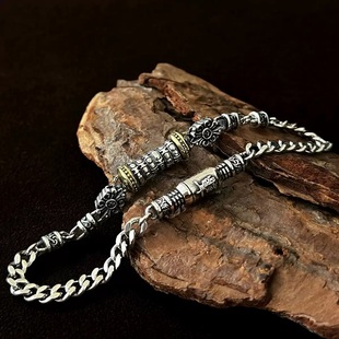 蒙客S925纯银重工天机手链项链国风道系民族风百搭高级