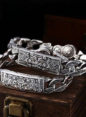 蒙客S925纯银招财貔貅手链