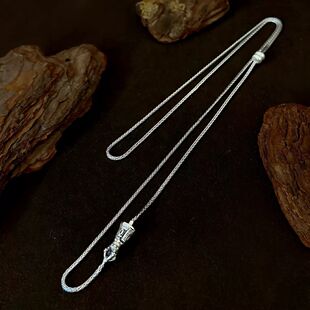 蒙客S925纯银金刚杵天珠专用配链可打开项链单链小孔吊坠专用