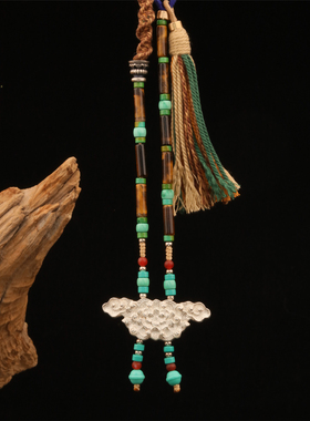 蒙客925银祥云吊坠手工编织项链