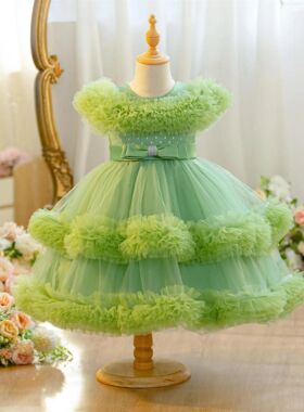Hetiso Infant Baby Girl Christmas Party Ball Gown Lace Embro