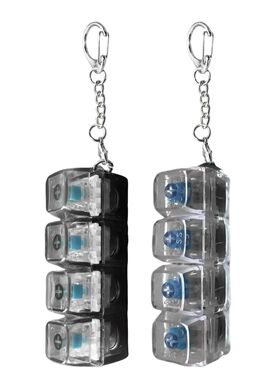 Fidget Toys LED Keyboard Keychain Crystal Clicker Sensory To
