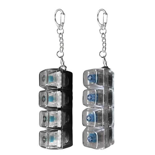 Fidget Toys LED Keyboard Keychain Crystal Clicker Sensory To