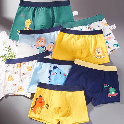 2/4 Pcs Boys Boxer Stes Briefs Kids Cotton Underwear Breatha