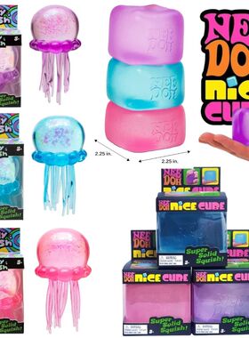 nding Nee Doh Jellyfish & Cube Squish Toy, Soft Jelly Squeez