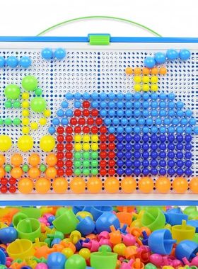 Children Mushroom Nail 3D Puzzles Educational STEM Toys Crea