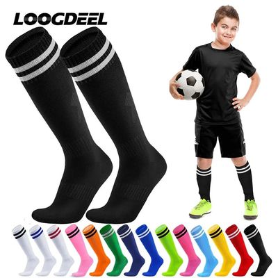 Loogdeel 1 Pair Soccer Socks Stripe Knee High Softball Baseb