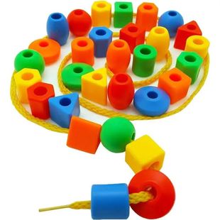 Strings Rainbow Toys Beads Montessori Thre Lacing