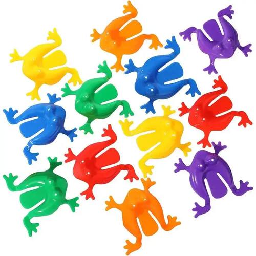 20pcs Plastic Frog Toys Jumping Bouncing Leap Frogs Pressing