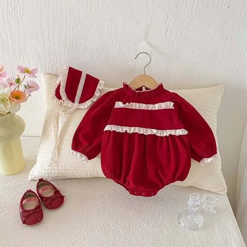 Autumn Corduroy Bag Fart Clothes for Girls, Stylish Lace and