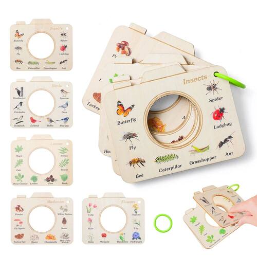 Montessori Wood Book Toys Educational Toys Outdoor Animals P