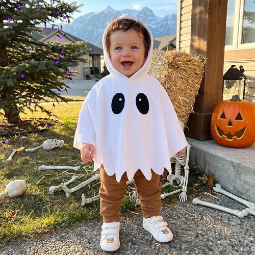 Infant Baby Ghost Cloak Jackets Cute Fancy Halloween Hooded