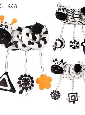 Black and White Baby Rattles Toys For Children Cow Activity