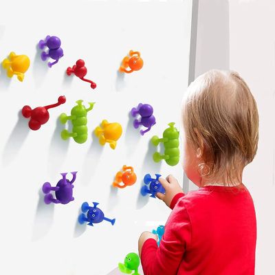 Soft Silicone Building Blocks Toy Animal Shape Suction Toy f