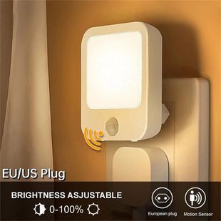Night Lights Cabinet Sensor Ligh Dimmable LED Plug Motion