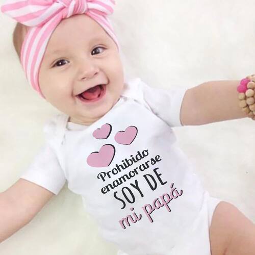 No Falling in Love I'm My Dad's Spanish Printed Baby Bodysui