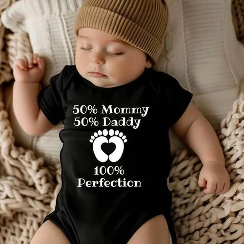 born Baby Boy Girl Clothes 50% Mommy 50% Daddy Equal 100% Pe