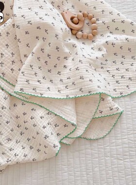 2-3 Layers Baby Blankets Bear Dots Print Cotton Gauze Muslin