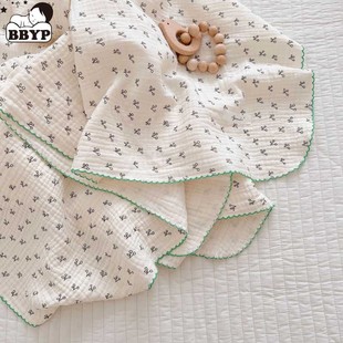Dots Muslin Layers Gauze Cotton Print Bear Blankets Baby
