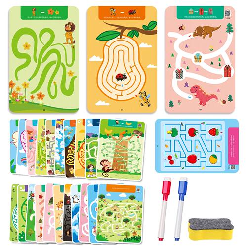 15/32 Sheets Reusable Maze Cards for Kids 3 Beginner Level K