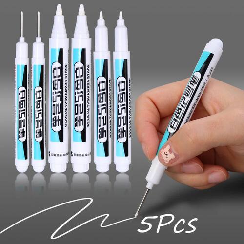 5/1Pcs Oily White Marker Pen Graffiti Pens Waterproof Perman
