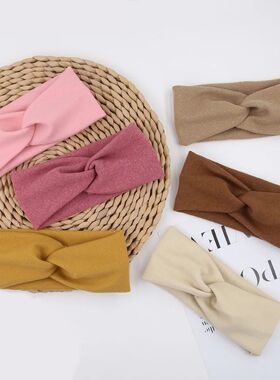 Solid Ribbed Baby Headbands Knotted Hair Tied Hairbands Faux
