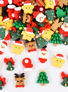 20/40Pcs Mini Christmas Resin Figurine Crafts Cute Reindeer
